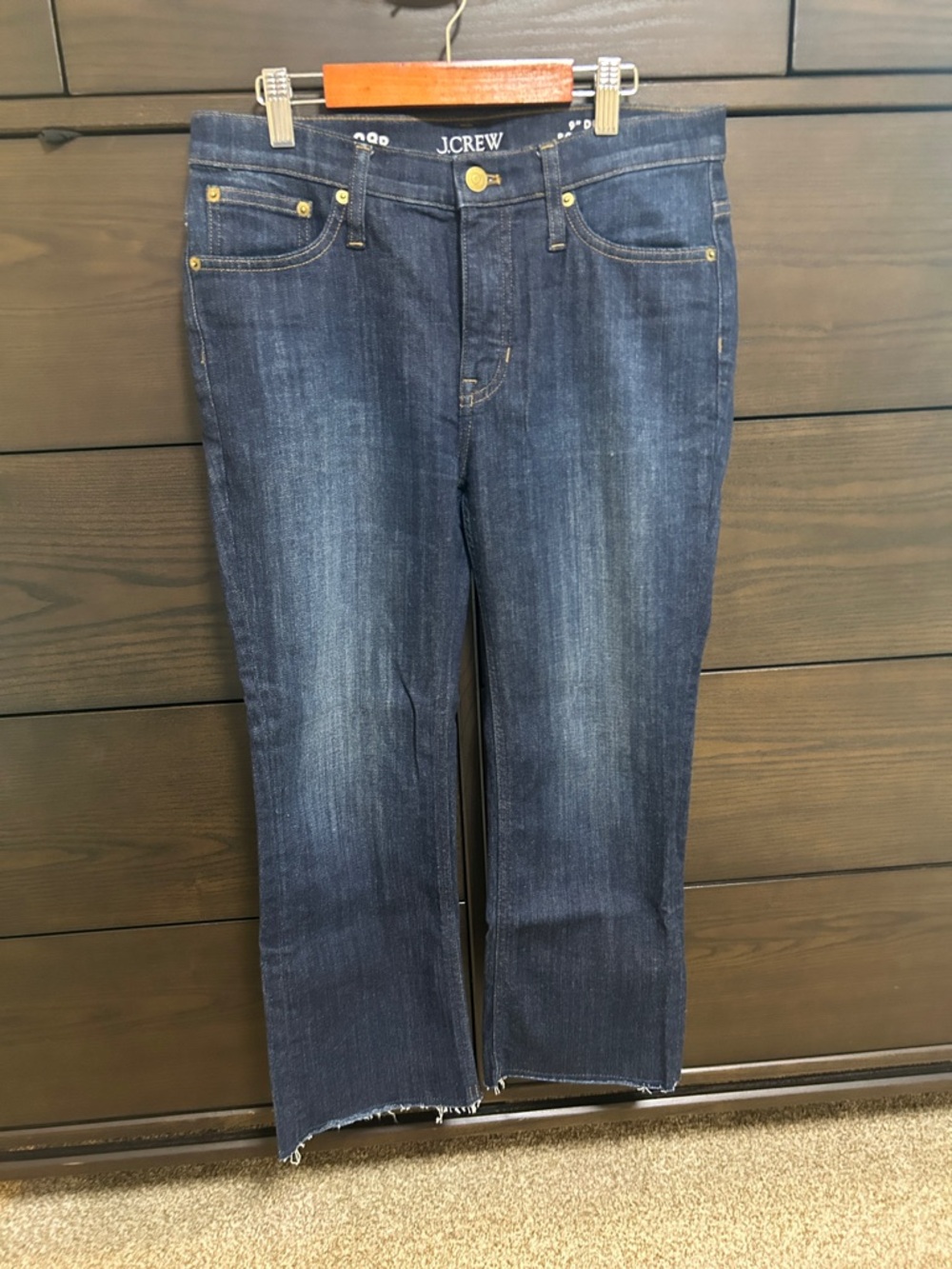J. Crew Dark Indigo 9” Demi Boot Crop Jeans